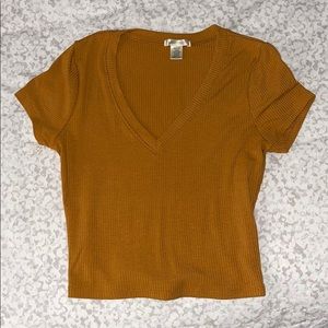 Golden T-shirt crop top